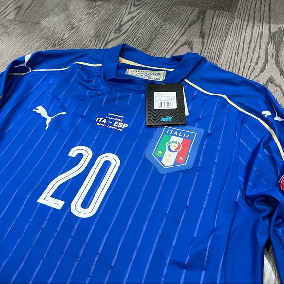 Italy Puma Authentic Long Sleeves ACTV Jersey EURO 2016 Insigne #20 BNWT - Picture 3 of 10